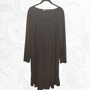 TAKE NINE Maternity Rounded Neckline Empire Waist Pleated Skirt Long Sleeve Midi